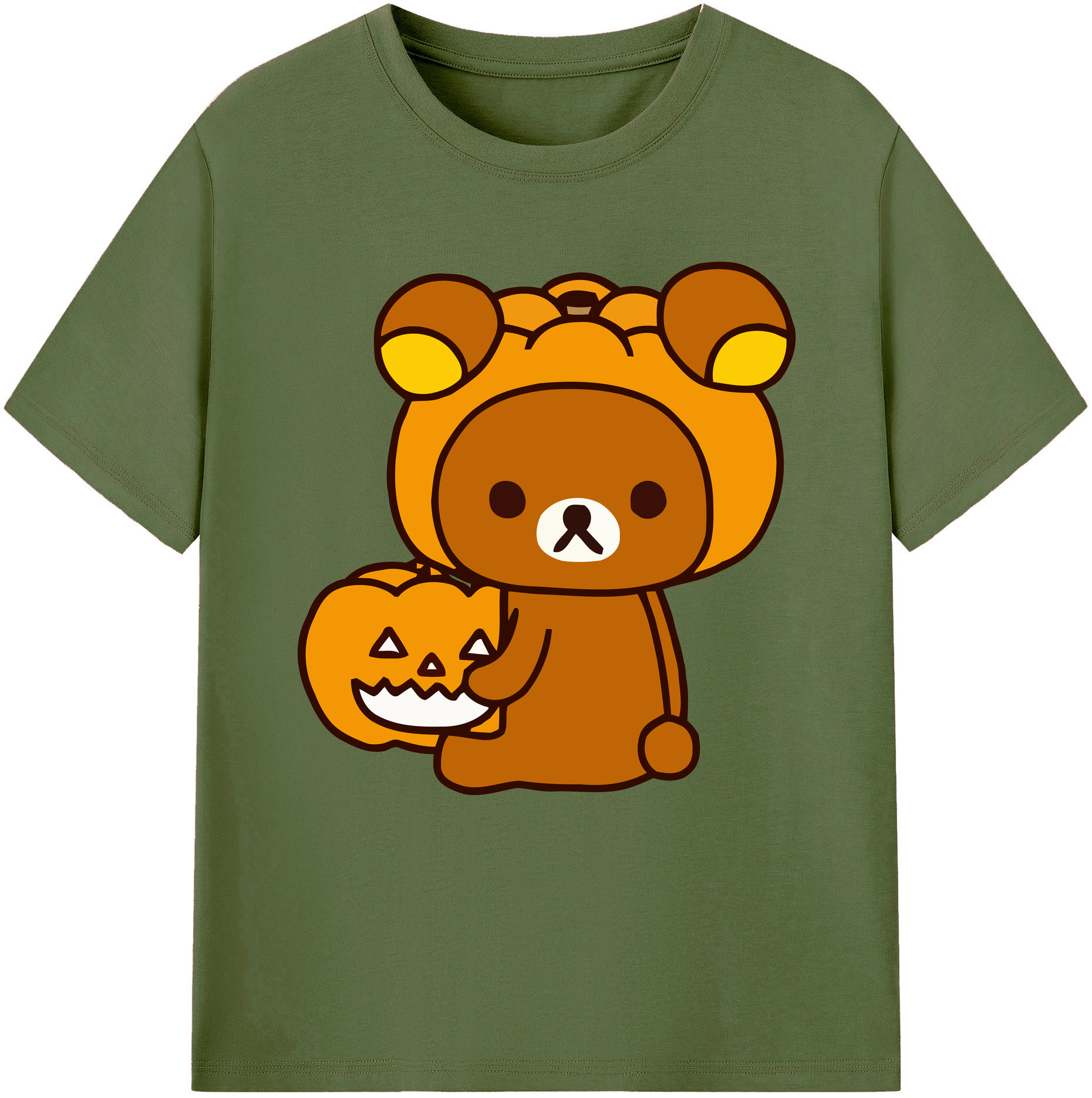 （画像用） リラックマ リラックマ キイロイトリ Rilakkuma Korilakkuma Kiiroitori 綿100％半袖Tシャツ（フロントプリント）